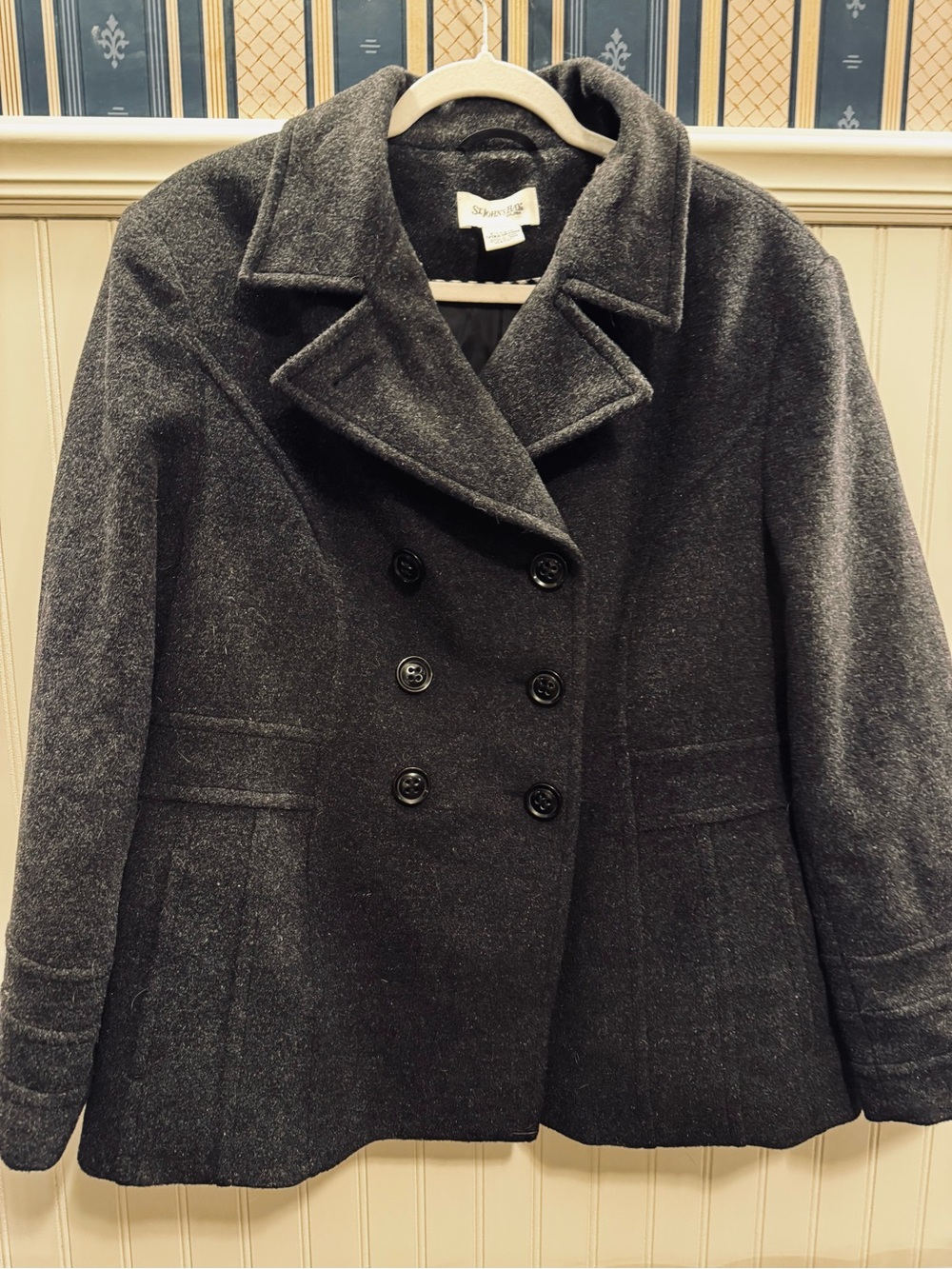 St. John's Bay Charcoal Double-Breasted Peacoat